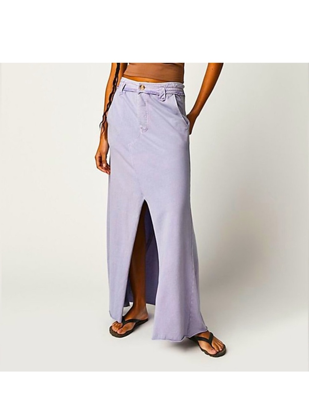 FREE PEOPLE FP ONE KONA MAXI LONG SKIRT (lavender blue )